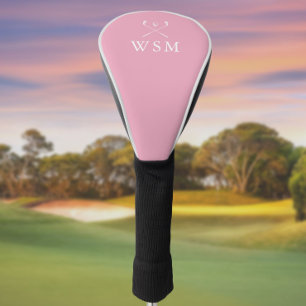 Personalisierte Golfschläger mit Monogramm in Rosa Golf Headcover
