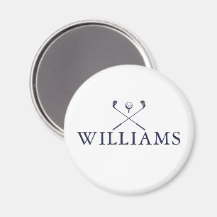 Personalisierte Golfschläger mit Namen in Marinebl Magnet