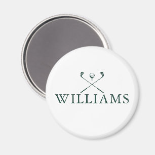 Personalisierte Golfschläger mit Smaragdgrünem Nam Magnet