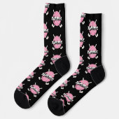 Personalisierte Golfschläger Pink/Black Monogramm Socken (Linkes Detail)
