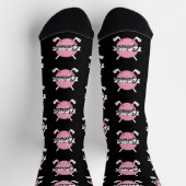 Personalisierte Golfschläger Pink/Black Monogramm Socken (Oben)