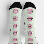 Personalisierte Golfschläger Pink/Green Monogramm Socken (Oben)