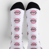 Personalisierte Golfschläger Pink/White Monogramm Socken (Oben)
