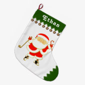 Personalisierte Golfurlaube Großer Weihnachtsstrumpf (Vorderansicht (hängend))