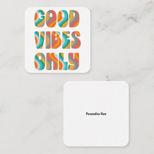 Personalisierte Good Vibes Note Card Mitteilungskarte (Vorne/Hinten)