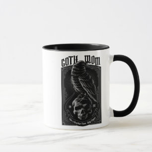 Personalisierte Goth Mama, Raven & Skull 2 Seite Tasse