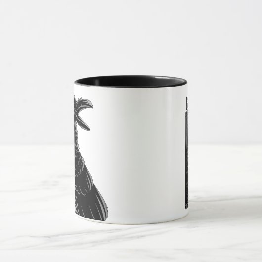 Personalisierte Goth Mama, Raven & Skull 2 Seite Tasse (Zentrum)