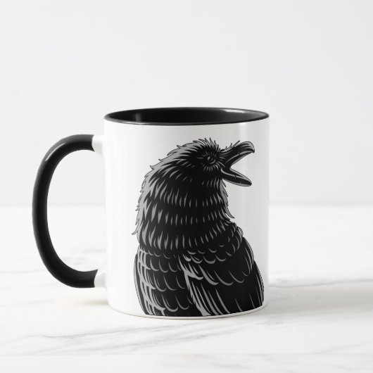 Personalisierte Goth Mama, Raven & Skull 2 Seite Tasse (Links)