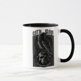 Personalisierte Goth Mama, Raven & Skull Tasse