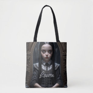 Personalisierte Gothic-Girl-Heimat-Kunst Halloween Tasche