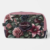 Personalisierte Gothic-Rosen-Blumen-Reisetasche fü Waschbeutel (Vorderseite)