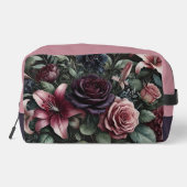 Personalisierte Gothic-Rosen-Blumen-Reisetasche fü Waschbeutel (Rückseite)