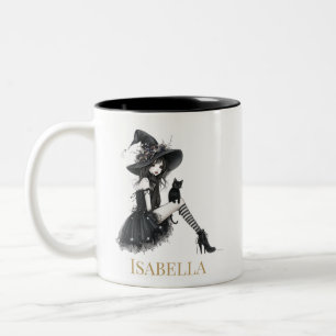 Personalisierte gotische Hexe – Maßgeschneiderter  Zweifarbige Tasse