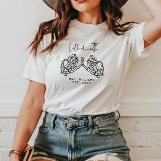 Personalisierte gotische Hochzeit bis zum Tod T-Shirt