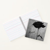 Personalisierte gotische Schwarze Rose Notizblock (Innenseite)