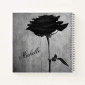 Personalisierte gotische Schwarze Rose Notizblock (Rückseite)