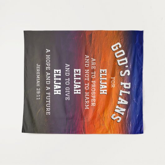 Personalisierte GOTT-PLANS Jeremiah 29:11 Christli Wandteppich (Vorderseite (Horizontal))