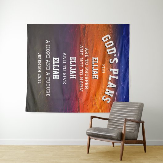 Personalisierte GOTT-PLANS Jeremiah 29:11 Christli Wandteppich (Beispiel (Horizontal))