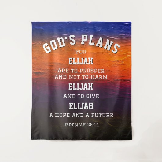 Personalisierte GOTT-PLANS Jeremiah 29:11 Christli Wandteppich (Vorderseite)