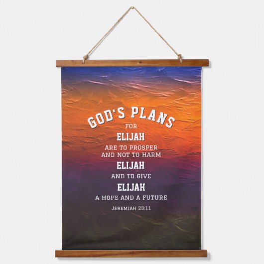 Personalisierte GOTT-PLANS Jeremiah 29:11 Christli Wandteppich Mit Holzrahmen (Vorderseite)