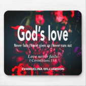 Personalisierte GOTTES LIEBE SCHEITERT NIE Christl Mousepad (Vorne)