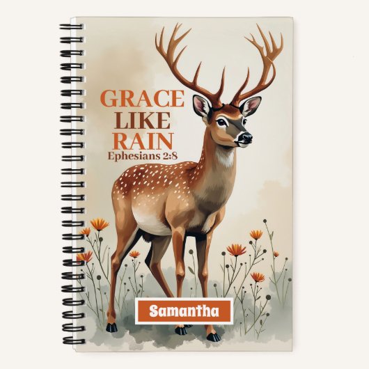 Personalisierte Grace like Rain Christlich Journal Notizblock (Vorderseite)