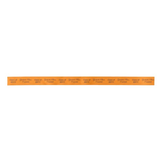 Personalisierte Grade Name Degree Class Orange Blu Satinband (Vorderseite)