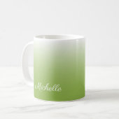 Personalisierte Gradientengrün Kaffeetasse (Vorderseite Links)