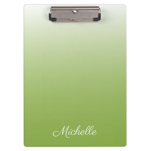 Personalisierte Gradientengrün Klemmbrett (Vorderseite)