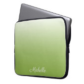 Personalisierte Gradientengrün Laptopschutzhülle (Vorderseite Links)