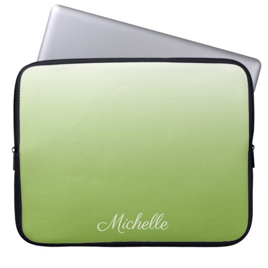 Personalisierte Gradientengrün Laptopschutzhülle (Vorderseite)