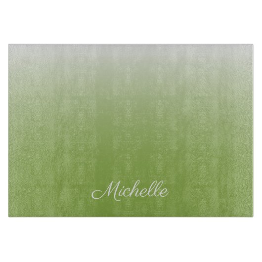 Personalisierte Gradientengrün Schneidebrett (Vorderseite)