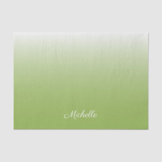 Personalisierte Gradientengrün Seidenpapier (Vorderseite)