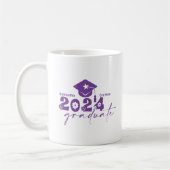 Personalisierte Graduate Class 2024 Lila Kaffeetasse (Links)