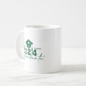 Personalisierte Graduate Class of 2024 Dark Green Kaffeetasse (Vorderseite Links)