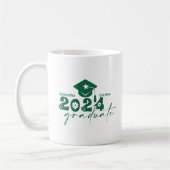 Personalisierte Graduate Class of 2024 Dark Green Kaffeetasse (Links)