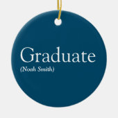 Personalisierte Graduate Definition Modernes Blau Keramik Ornament (Vorne)