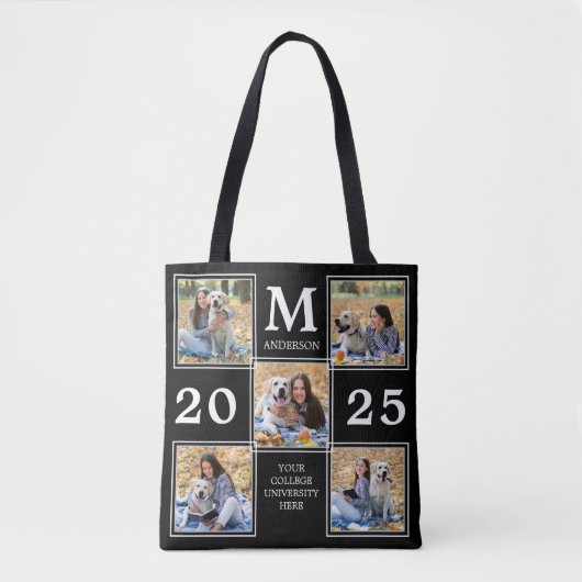Personalisierte Graduate Monogramm-FotoCollage Tasche (Vorderseite)