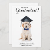 Personalisierte Graduate Party für Welpenhunde Einladung (Vorne/Hinten)
