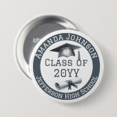 Personalisierte Graduationsstufe und Diplom Button (Vorne & Hinten)