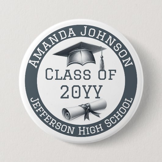 Personalisierte Graduationsstufe und Diplom Button (Vorderseite)