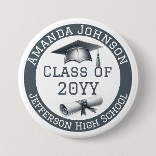 Personalisierte Graduationsstufe und Diplom Button