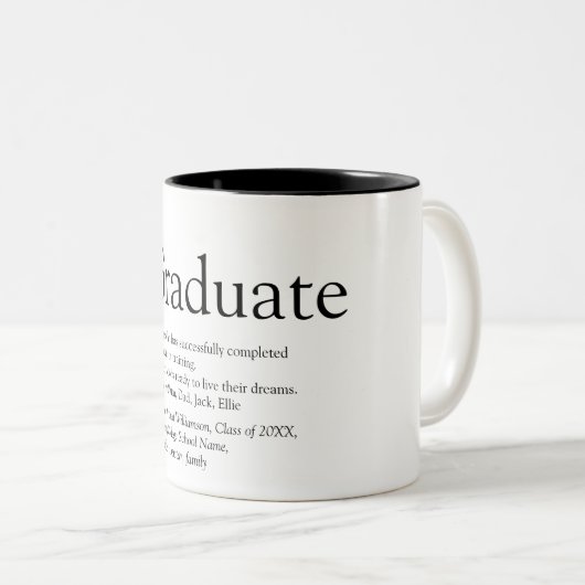 Personalisierte Graduiertendefinition Schwarz und Zweifarbige Tasse (VorderseiteRechts)