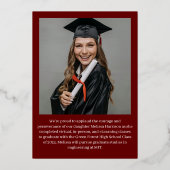 Personalisierte Graduiertenfotografie Folieneinladung (Rückseite)