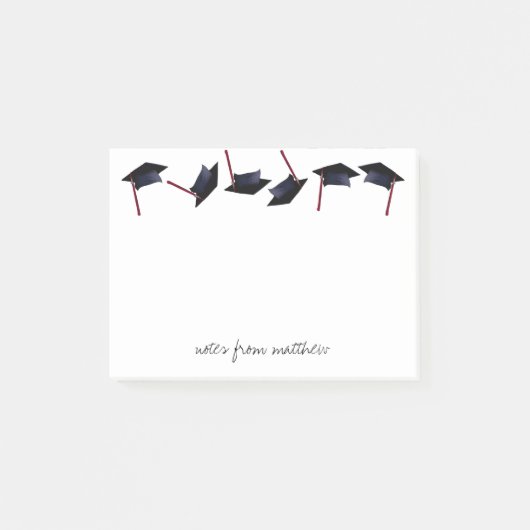 Personalisierte Graduierungskappen Gone Wild B&W&M Post-it Klebezettel (Vorderseite)