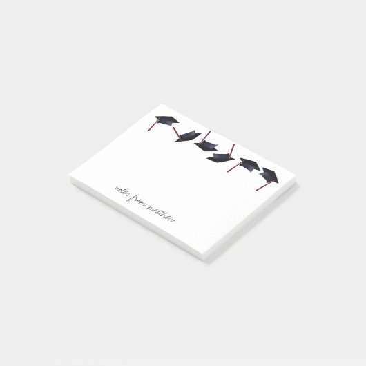 Personalisierte Graduierungskappen Gone Wild B&W&M Post-it Klebezettel (angewinkelt)