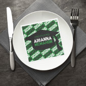 Personalisierte Graduierungspapier Grün/Schwarz Serviette