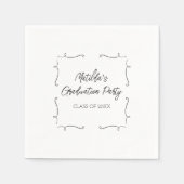 Personalisierte Graduierungspartei mit handgezogen Serviette (Vorderseite)