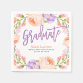 Personalisierte-Graduierungsparty für Wasserfarben Serviette (Vorderseite)