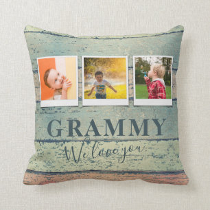 Personalisierte Grammy Grandchildren 3 Foto Collag Kissen